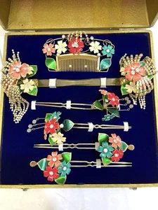 Kanzashi Japanische Hochzeit Haarnadel Perücke Haarschmuck Geisha Maiko Kimono Kyoto  - Bild 1 von 14