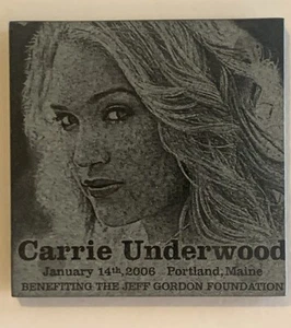 Carrie Underwood Drink Coaster / Paperweight Etched Granite 2006 Portland Maine - Picture 1 of 2