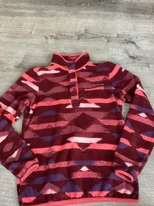 Columbia Sweater Womens M Medium Benton Springs Half Snap Fleece Pullover Red - Picture 1 of 8