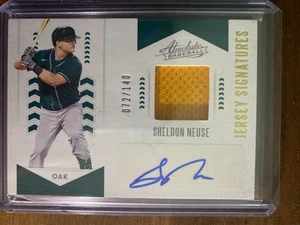 2020 Panini Absolute Baseball Sheldon Neuse Jersey/Auto Relic Oakland A's - Picture 1 of 2