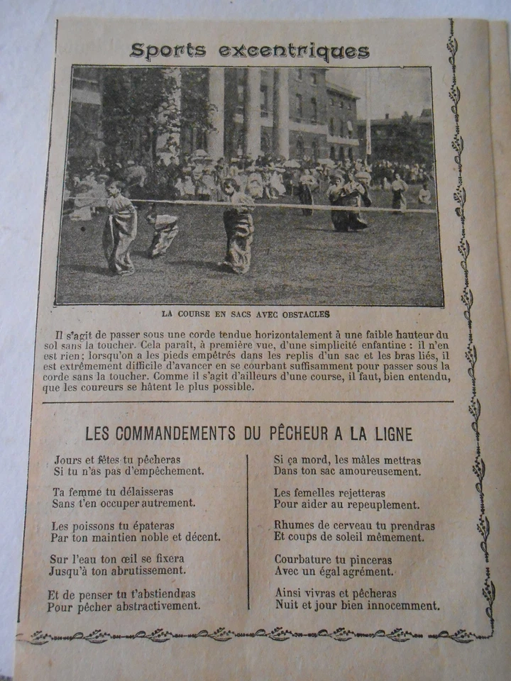 Sports Excentriques Course en Sac avec Obstacles Image Print 1909 - Photo 1/1