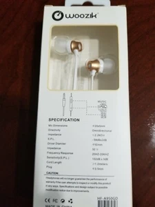 2x Woozik A950 Stereo Earphones with Noise Isolation, Microphone and Remote. - Picture 1 of 2