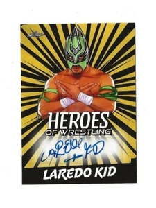 Leaf Heroes of Wrestling LAREDO KID 2023 autografiado dorado AEW #BA-LK1 - Imagen 1 de 2