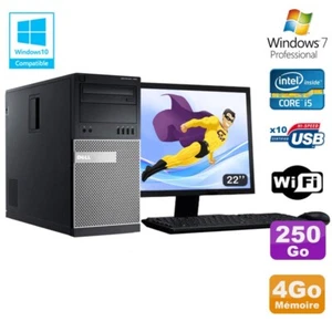 Pack PC tour DELL 7010 Core I5-3470 3.2Ghz 4Go 250Go DVD Wifi Win 7 + Schirm 22 - Bild 1 von 1