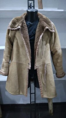 Pre-Owned Light Brown Shearling Coat For Women Size 46 MGS344PI - Image 1 of 4