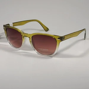 Lucky Brand Twilight Square Sunglasses Olive Gradient Frame Brown Lens 52mm - Picture 1 of 11
