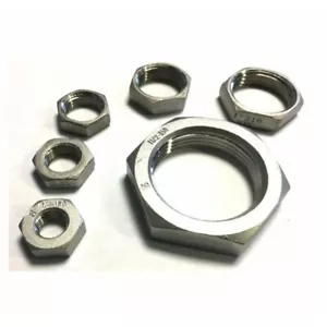 BSPP Hexagon Lock / Back Nut T316 (A4) Marine Grade Stainless Steel Parallel Thr - Picture 1 of 2