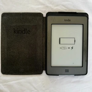 Amazon Kindle Touch (Model D01200) eReader + Leather Cover - Working - Picture 1 of 6