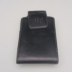OEM Blackberry Black Leather Case Cover Swivel Belt Clip Holster, Cell Phone - Bild 1 von 7