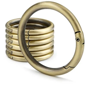 6pcs Metal Spring O Rings Round Carabiner Key Clip for Keychain Buckle Purse ... - Picture 1 of 7