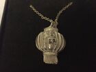 Chinese Lantern Gt148 Pewter On 24" Silver Plated Curb Necklace