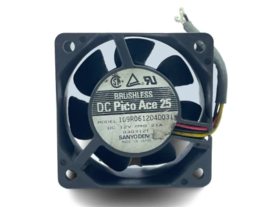 Brushless DC Pico Ace 25 109R0612D4D031 Power Cooling Fan DC 12V-21A SanyoDenki - Image 1 of 4