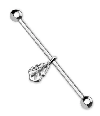 Piercing barra per ponteggi in piuma 14 g (1,6 mm) barra bilanciere industria... - Immagine 1 di 4