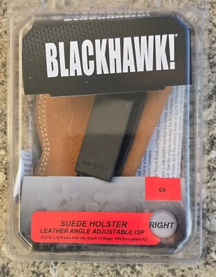 BLACKHAWK Glock 17 Ruger SR9 IWB RH SUEDE LEATHER ISP HOLSTER ANGLE ADJUSTABLE - Image 1 of 4