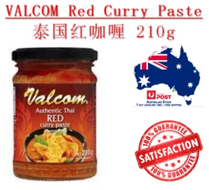 NEW VALCOM Gluten Free Red Curry Paste 210g + Free Ship 泰式红咖喱酱 - Picture 1 of 1