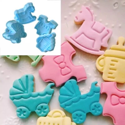 4Pcs/set Baby Shower Themed Cookie Fondant SugarCraft Cutter Mould Mold - Image 1 of 4