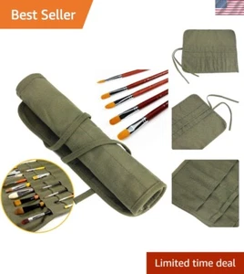 Canvas Paint Brush Holder with 22 Slots - Protective Organizer for Art Supplies - Picture 1 of 10