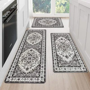 Cushioned Kitchen Rug Sets 3 Piece Anti Fatigue Kitchen Mats for Floor Non Sl... - Picture 1 of 9