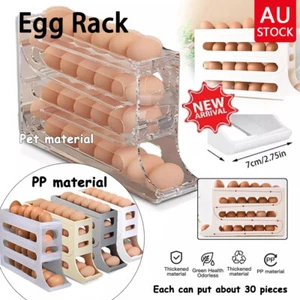 Four-Layer Egg Storage Rack, 4 Tiers Egg Holder Auto Rolling Fridge Organizer WZ - Picture 1 of 15