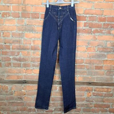 VTG RoughRider Jeans Blue Dark Wash Straight Legs High Waist Western Rodeo 24/0 - Image 1 of 4