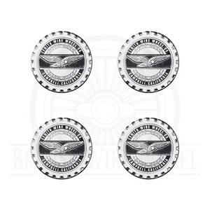 Zenith Chrome & White Metal Knockoff Wheel Chip Emblems | 2.25" | Set or Single - Picture 1 of 21