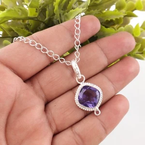 Naturale Iolite Ciondolo Artigianale 18.85 KT 925 Argento Sterling Gioielli - Foto 1 di 2