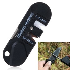 Outdoor Pocket EDC Knife Sharpener Folding Ceramic Carbide Diamond Tapered Tool