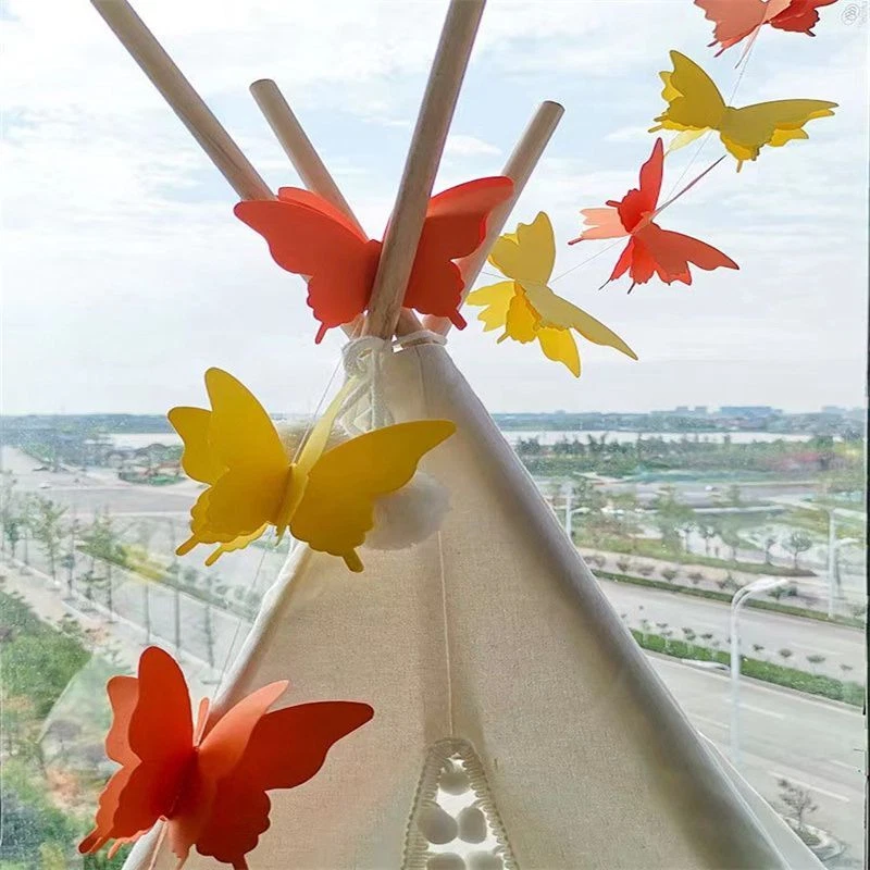 Papel Tridimensional Flor Ceremonia Mariposa Habitación Infantil Cumpleaños Foto 1 de 4