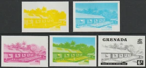 1605 -  GRENADA  1975  COCOA BEANS  - set of 5 PROGRESSIVE COLOUR PROOFS mnh - Picture 1 of 2