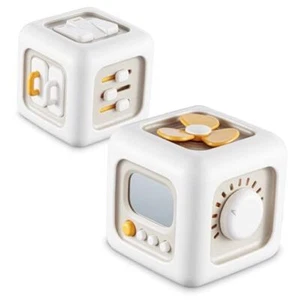 Busy Cube Toys for 1 Year Old Boy, Montessori Toys for 1+ Year Old, Off-white - Picture 1 of 7