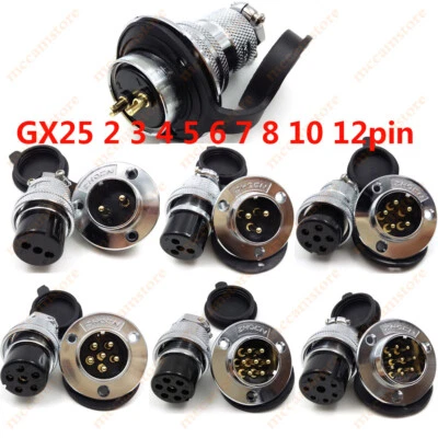 GX25 Aviation Plug + Socket Cable Connector Panel Mount 2 to 15 pin Male Female - Image 1 of 4