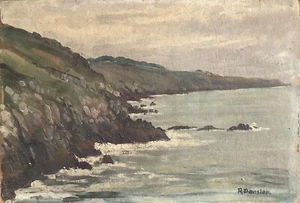 Dansler Robert huile sur carton signée bretagne côte sauvage vers 1950 - Imagen 1 de 1