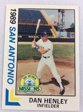 1989 San Antonio Missions-Texas League-BEST Baseball Card-Dan Henley