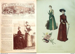 La Mode illustrée journal + gravure associée 1890 # 9 - Imagen 1 de 3