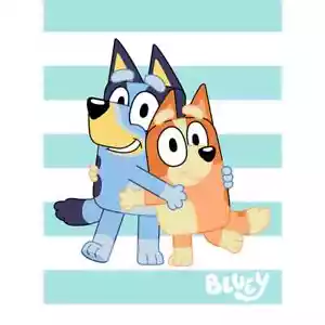 Bluey Bingo Hugs Twin Full Raschel Decke 55" x 75" - Bild 1 von 2