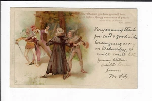 1901 Shakespeare Las alegres esposas de Windsor fraile y bufón postal p2101 - Imagen 1 de 2