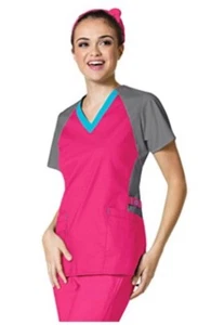 Size 2x Wonderflex Plus Trinity Color Block V-Neck Women's Scrub set - Picture 1 of 1