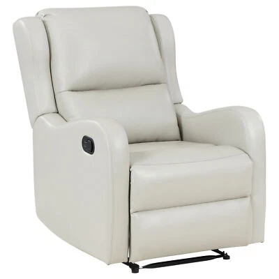 Coaster Kelsey Faux Leather Upholstered English Arm Recliner Chair Ivory Foto 1 de 4
