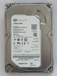 ST1000DM003, SN:ZN1,TK,PN: 1SB102-544,FW:CC63, 30 DEC 2018, Seagate 1Tb 3.5" HDD - Picture 1 of 2