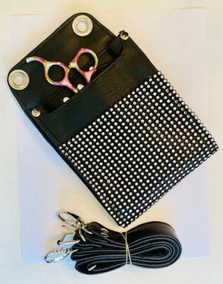 Bolsa de tijeras en 2 colores diferentes, bolsa de cuero 4 tanto salón como maquillador Foto 1 de 3