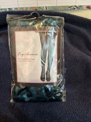 WOMENS SPANDEX SHIMMER SNAKE LEOPARD GREEN TIGHTS. LEG AVENUE UNUSUAL NEW - Image 1 of 4