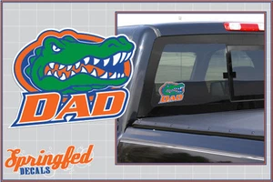 Florida Gators ORANGE SCROLL DAD w/ GATOR HEAD Vinyl Decal UF Decal Sticker - Picture 1 of 1