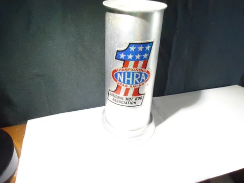 VINTAGE NHRA DRAG RACING CHAMPIONSHIP HANDLED DRINK BEER MUG CLEAR BOTTOM Cover