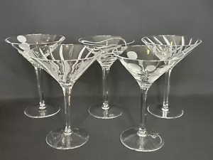 5 Bicchieri Martini Design Guild Cristallo Vetro Taglio, Stelo Multifacciale Smerigliato Marcato - Foto 1 di 18