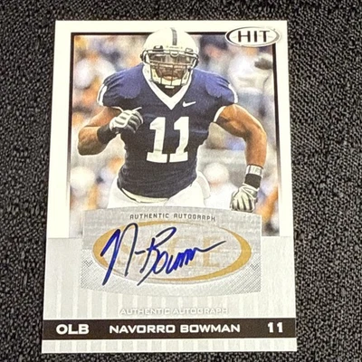 Navorro Bowman Silver Auto Sage HIT 2020 Penn State SF 49ers Raiders RC Firmado Foto 1 de 2