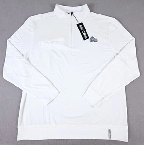 Black Clover Golf 1/4 Zip Shirt Mens L White Performance Pullover Live Lucky - Picture 1 of 9