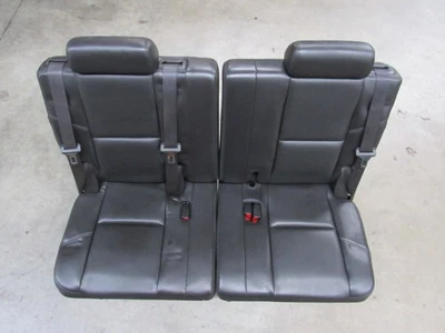 07-14 Tahoe Yukon Suburban Escalade Black Leather Third 3rd Row Seat 7048 Foto 1 de 4