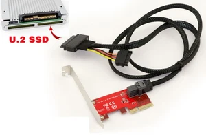 PCIe 4x SSD U.2 NVMe U2 68Pin SFF-8639 - Avec cordons - High Low profile - Picture 1 of 4