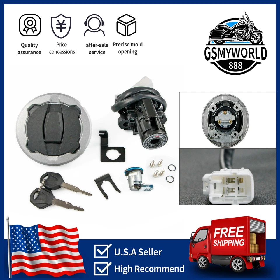  Interruptor de encendido tapa de gas juego de bloqueo de asiento apto para Kawasaki NINJA 500 / SE 2024-2025 Foto 1 de 4