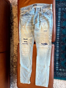 Polo Ralph Lauren Sullivan Slim Button Distress Shred Paint Splat Herren 34X32 - Bild 1 von 6